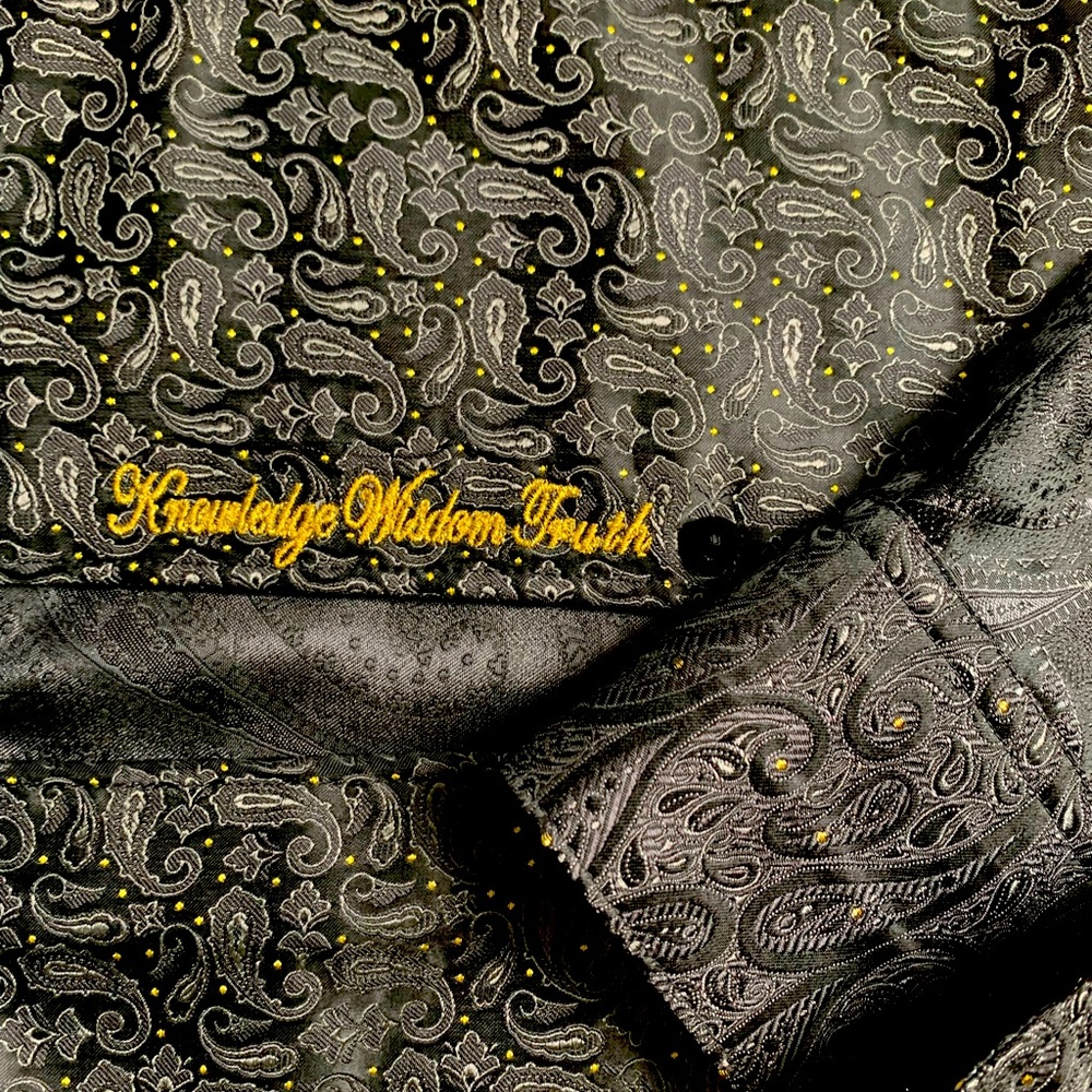 Robert Graham,Limited Edition 2XL shirts. Black/gold and wine/gold. 2 for$300
